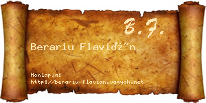 Berariu Flavián névjegykártya